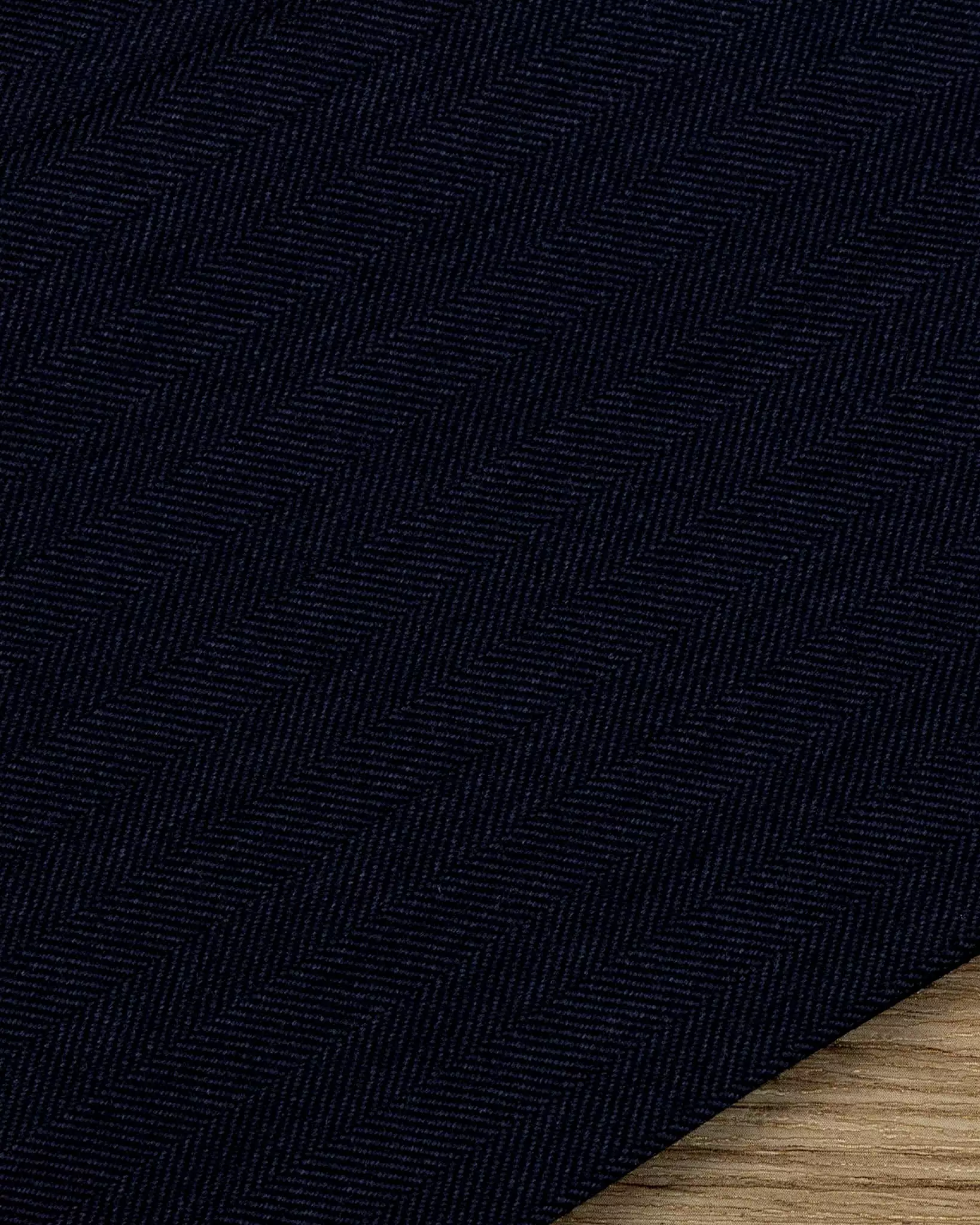 21 Micron Superbio Dark Blue Herringbone Wool Trousers