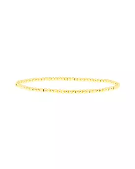 3 mm Metal Beaded Stretch Bracelet (Gold)