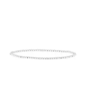 3 mm Metal Beaded Stretch Bracelet (Silver)