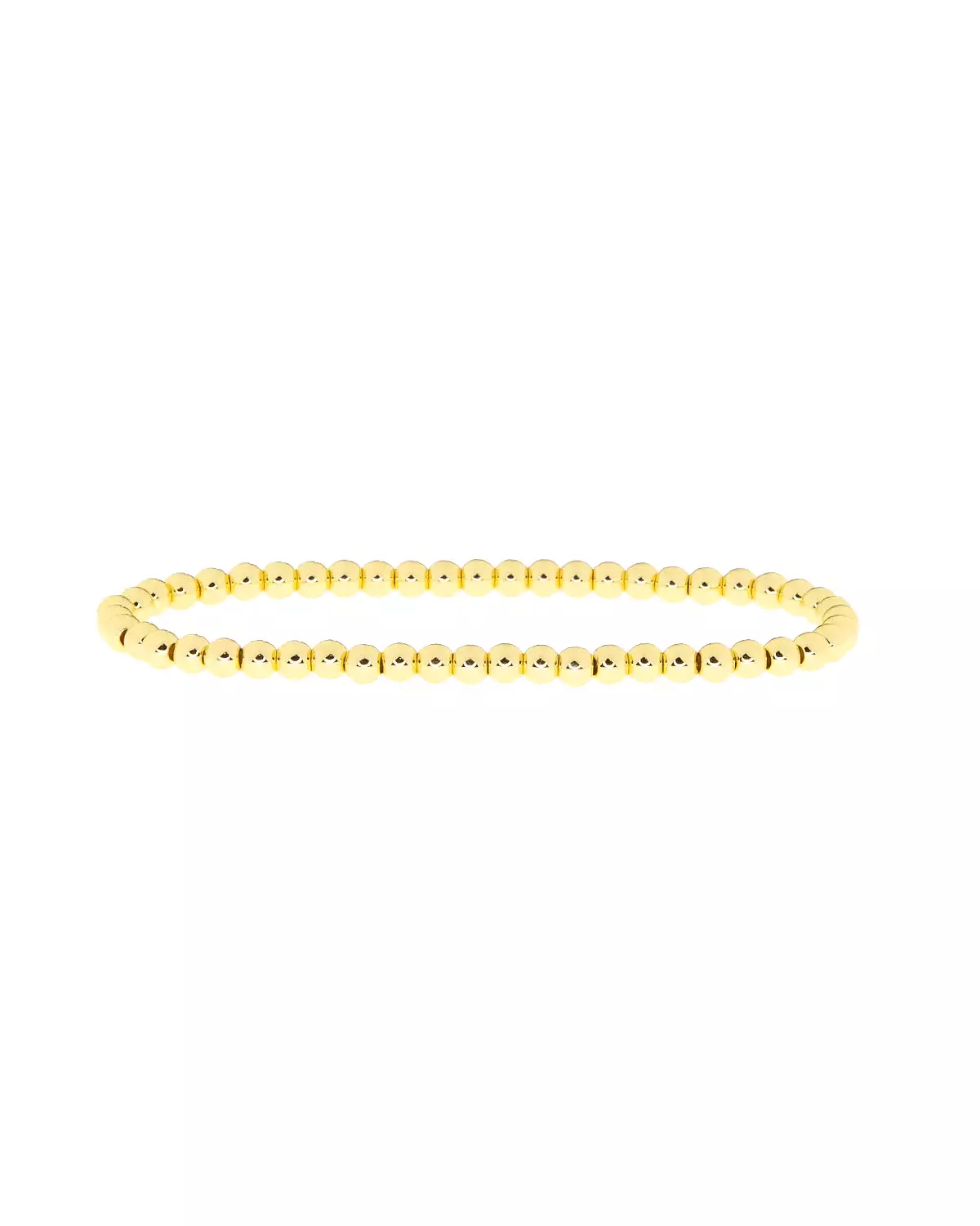 4 mm Metal Beaded Stretch Bracelet (Gold)