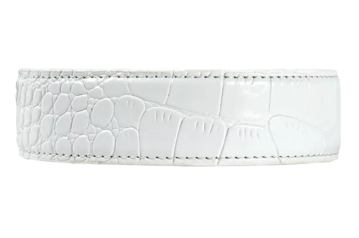 Alligator Embossed White PreciseFit Leather Strap