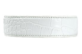 Alligator Embossed White PreciseFit Leather Strap