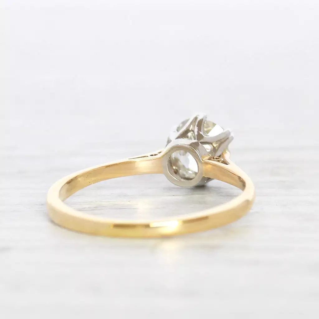 Antique 0.89 Carat Old European Cut Diamond Solitaire