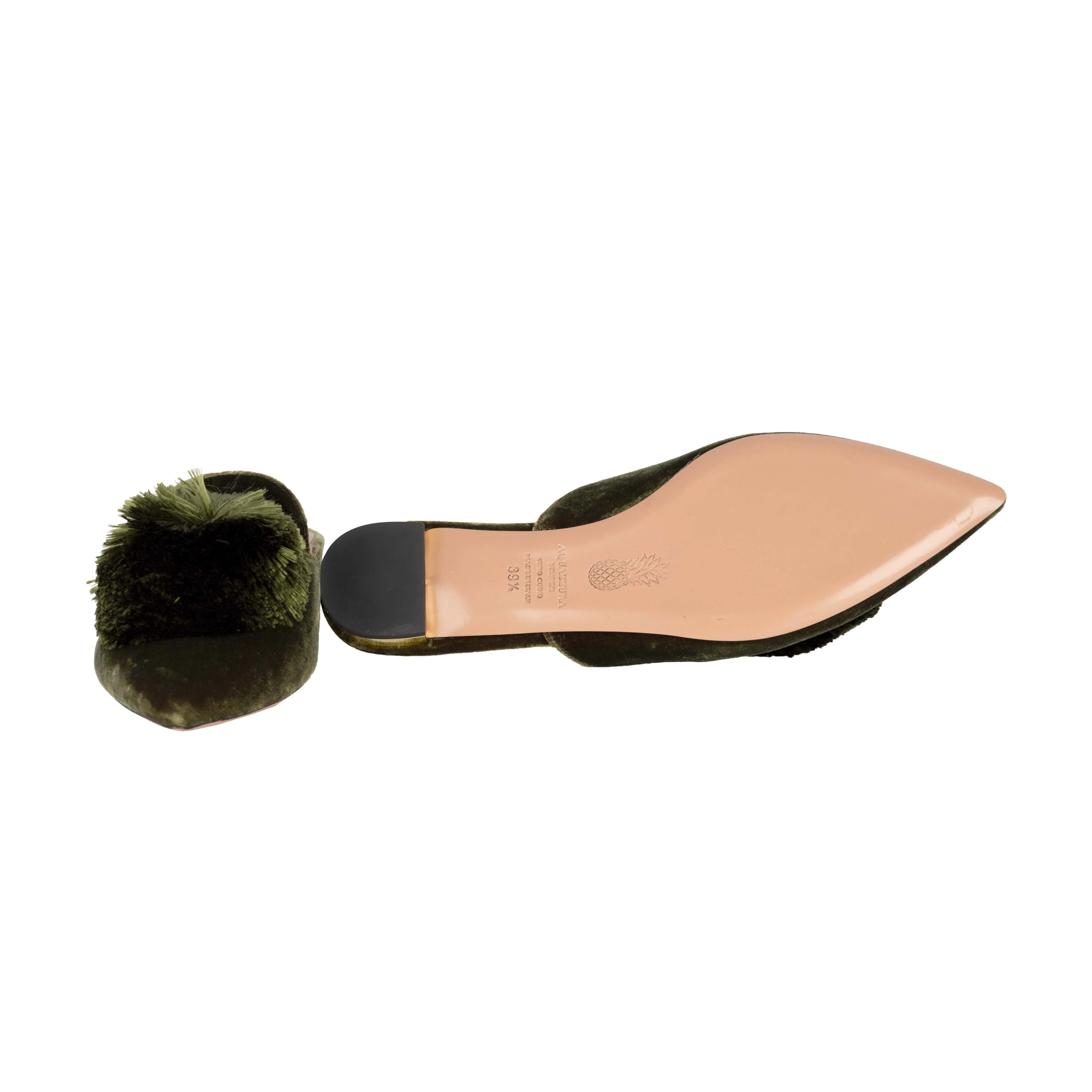 Aquazzura Powder Puff Pompom Mule Flat - '10s