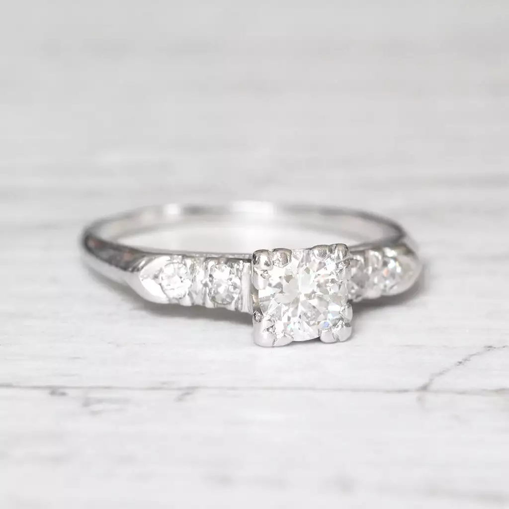 Art Deco 0.48 Carat Old European Cut Diamond Solitaire