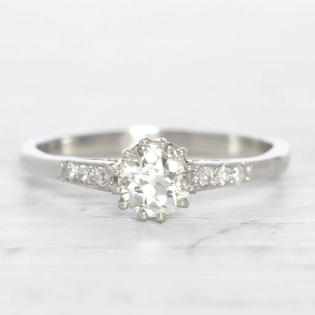 Art Deco 0.65 Carat Old European Cut Diamond Solitaire