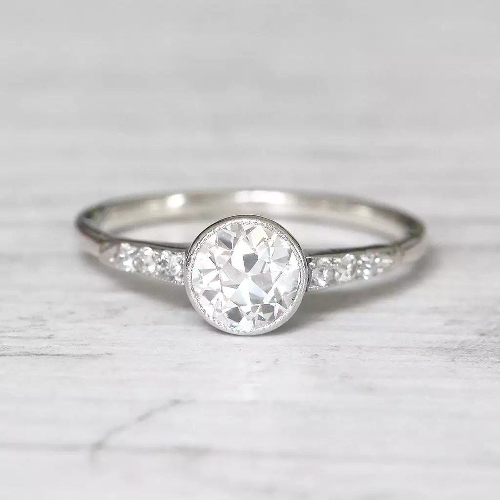 Art Deco 0.70 Carat Old European Cut Diamond Solitaire