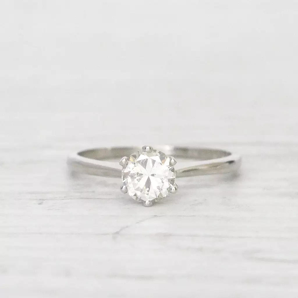 Art Deco 0.70 Carat Transitional Cut Diamond Solitaire