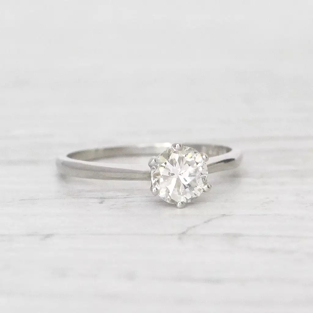 Art Deco 0.70 Carat Transitional Cut Diamond Solitaire