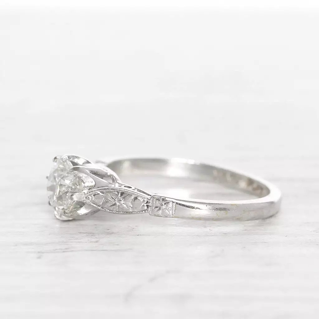 Art Deco 0.75 Carat Old European Cut Diamond Solitaire