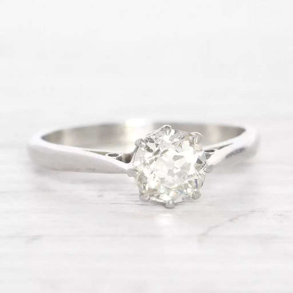 Art Deco 0.75 Carat Old Mine Cut Diamond Solitaire