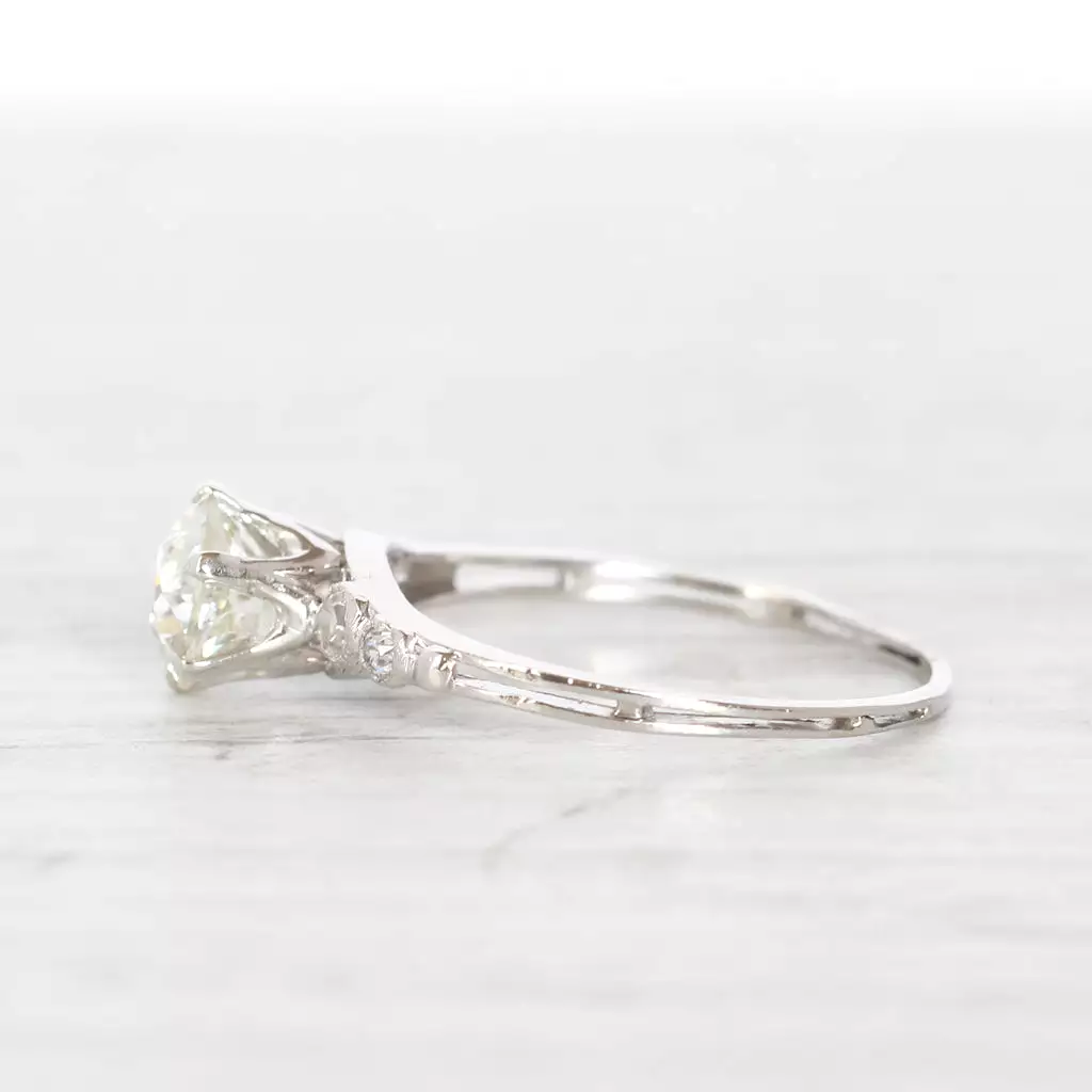 Art Deco 1.07 Carat Old European Cut Diamond Solitaire