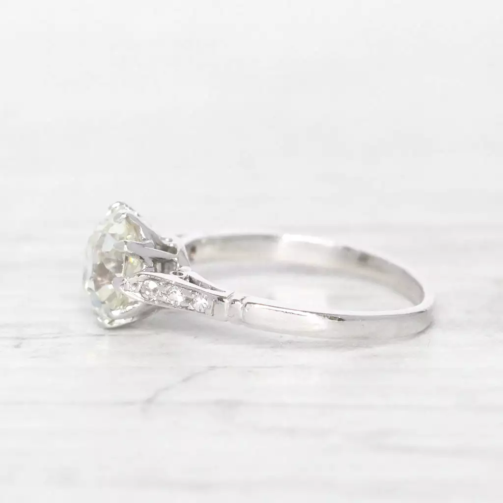 Art Deco 1.66 Carat Old Mine Cut Diamond Solitaire