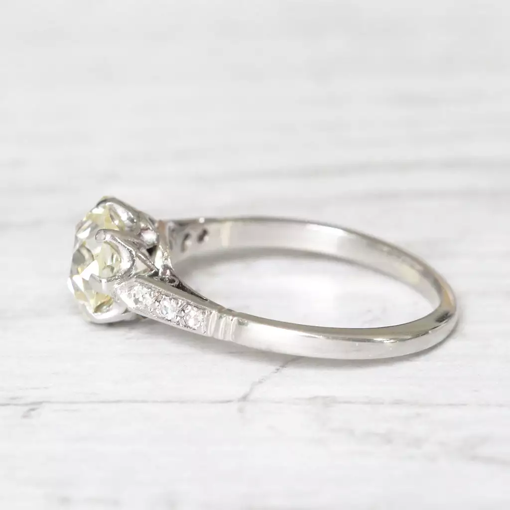 Art Deco 2.15 Carat Old European Cut Diamond Solitaire