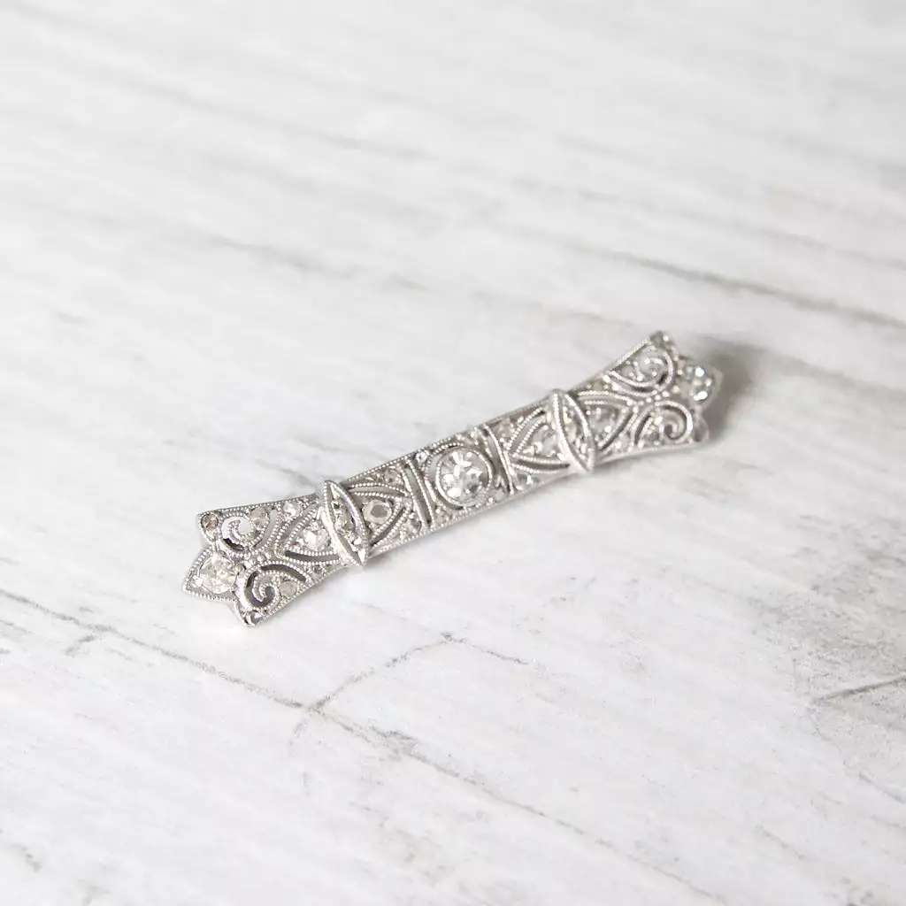 Art Deco Garrard & Co Old Cut Diamond Brooch