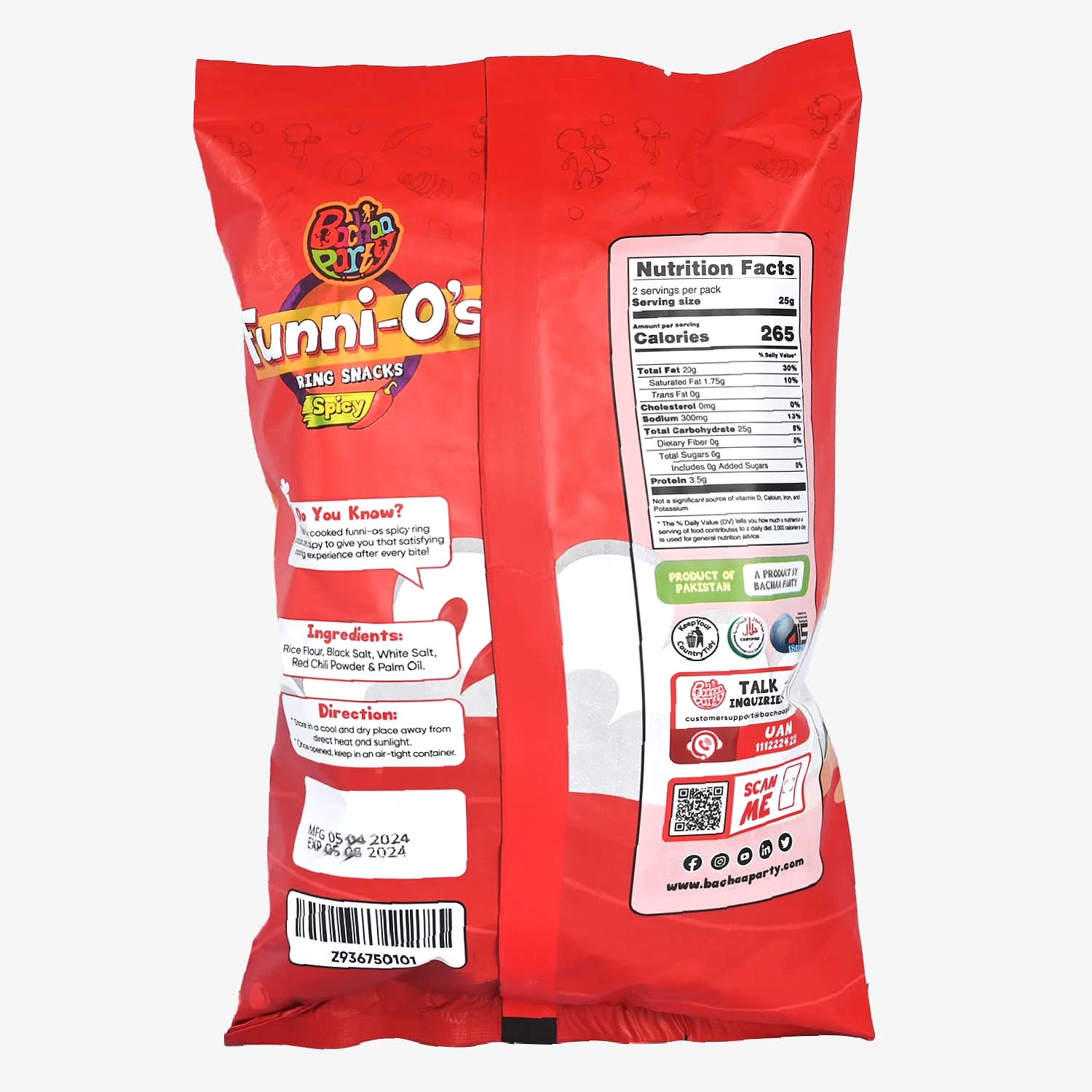 Bachaa Party Funni-O Ring Snacks-Spicy