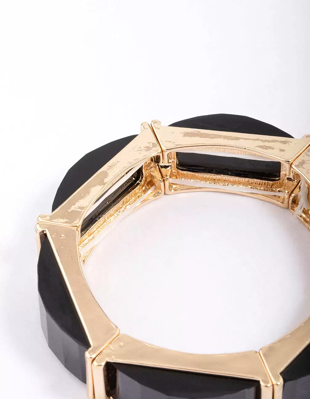 Black & Gold Rectangular Stretch Bracelet