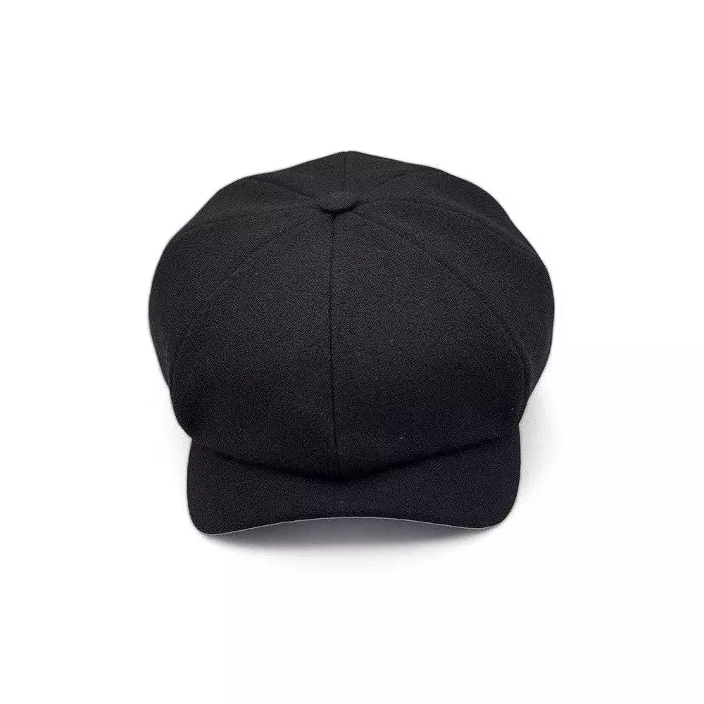 Black Newsboy Classic Cap