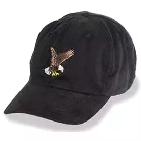 Black with Eagle Logo - Unstructured Baseball Cap