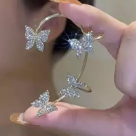 Blingbling Fairy Butterfly Ear Hanging Ear Clip No Pierced Earrings EG18228