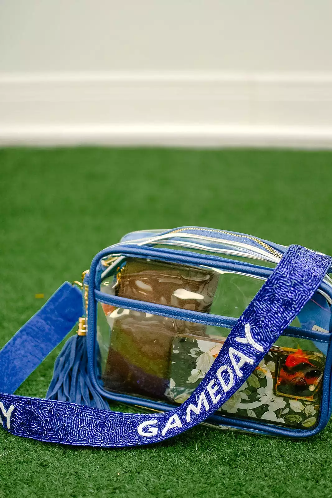 Blue Trim Clear Gameday Purse