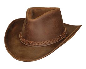 Brown Leather Cowboy Hat