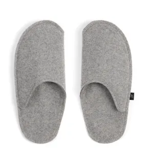 Burel Wool Room Slippers: Medium Grey