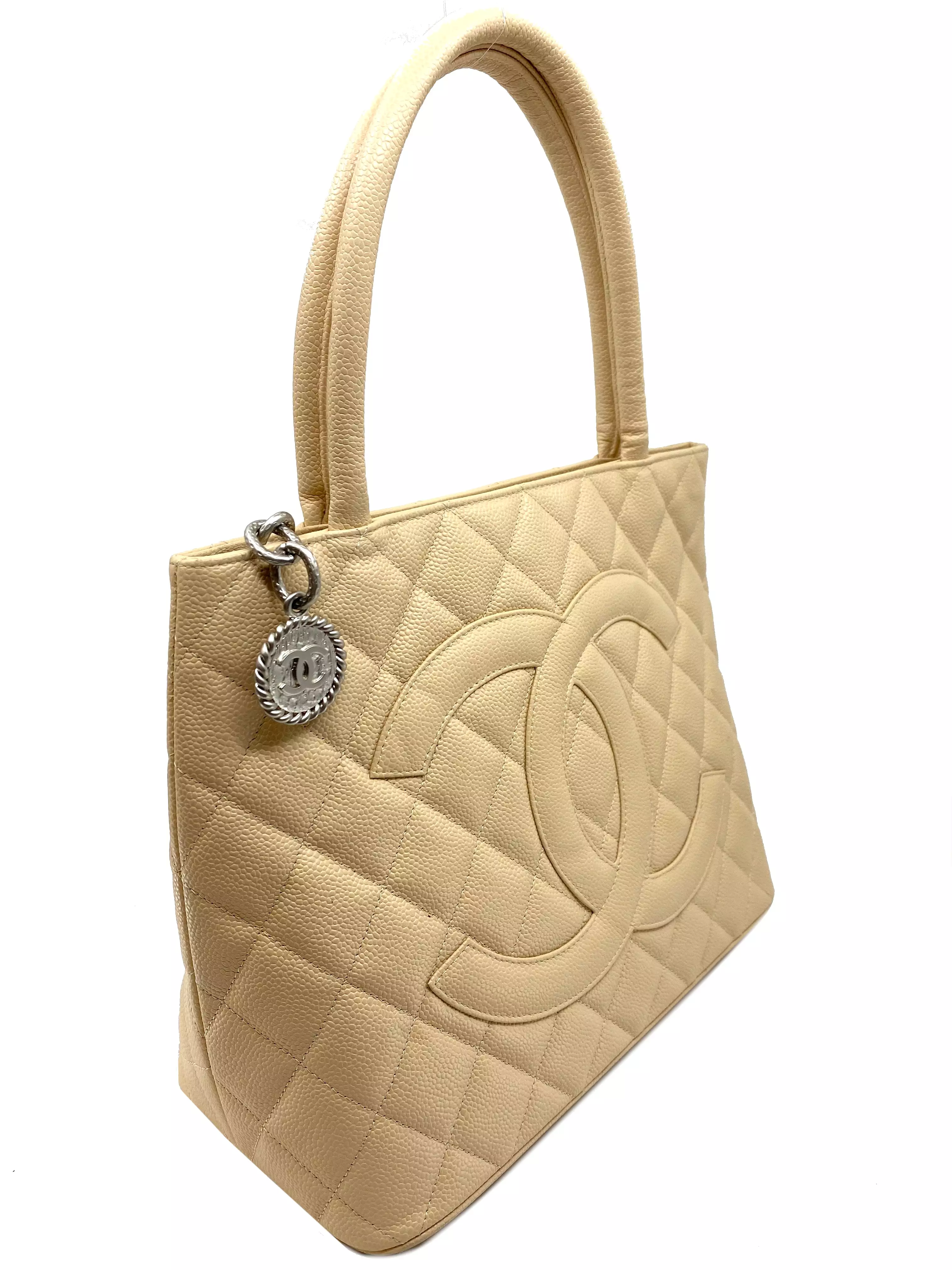 Chanel Quilted Caviar Medallion Tote Bag