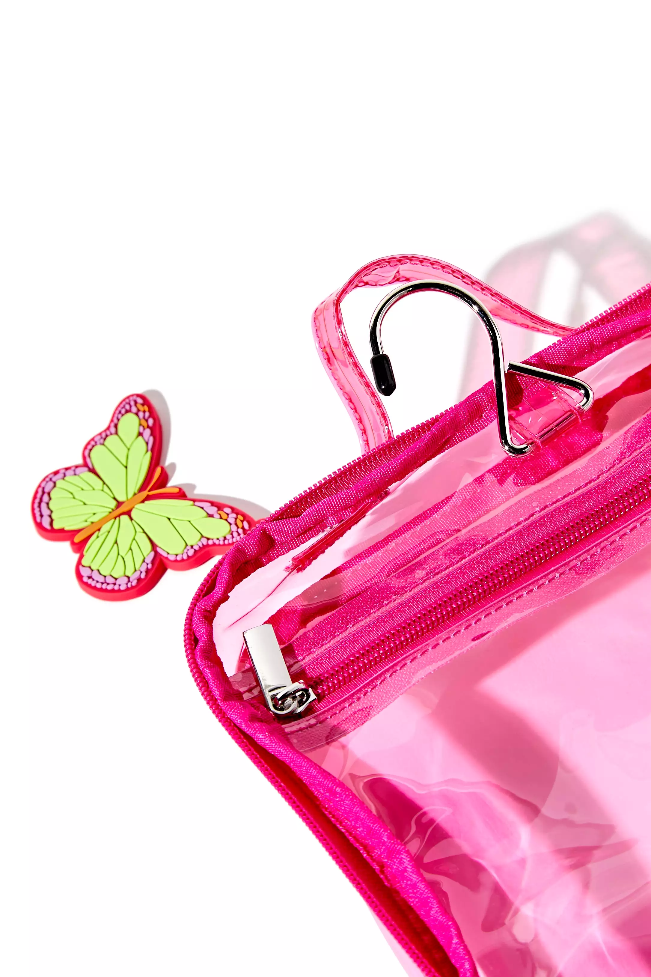 Clear Butterfly Keychain Makeup Bag