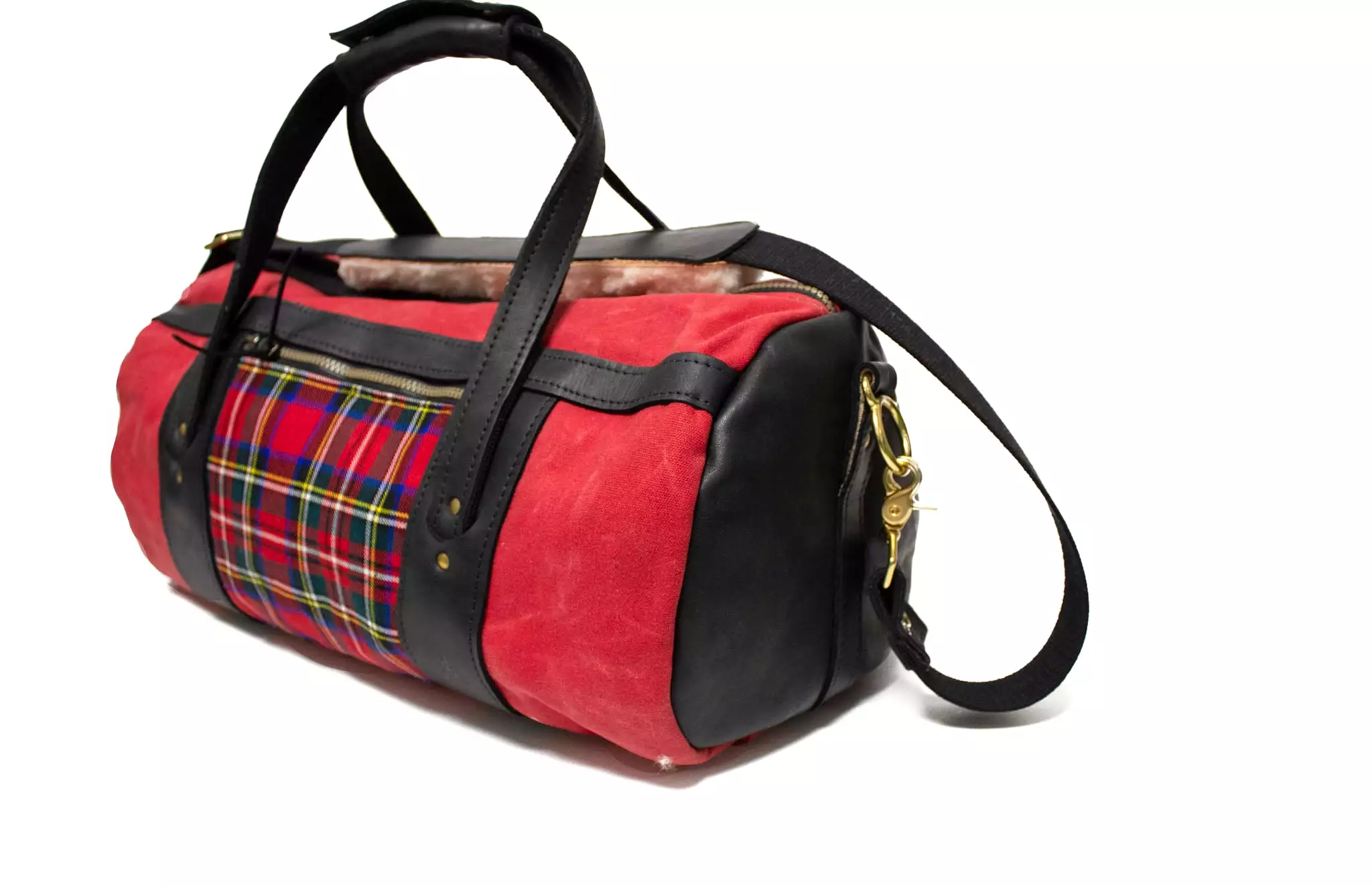 Club Duffel Bag- Stewart Prince Charles Tartan with Red