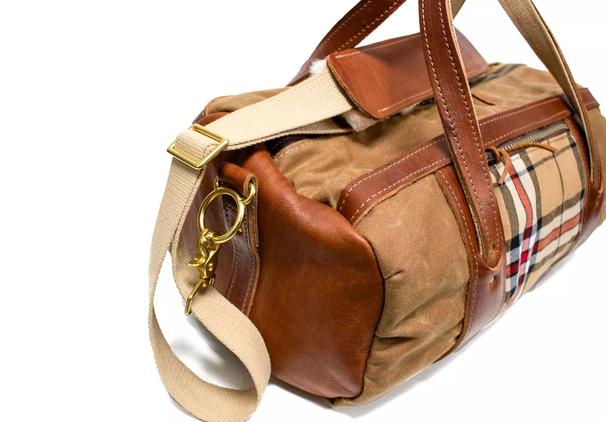 Club Duffel Bag- Thomsen Camel Tartan