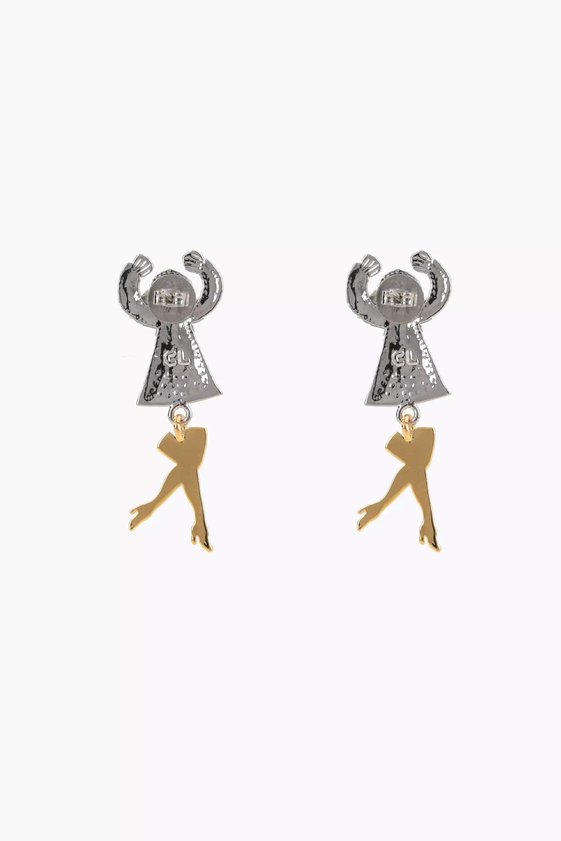 Dancing Legs brass earrings