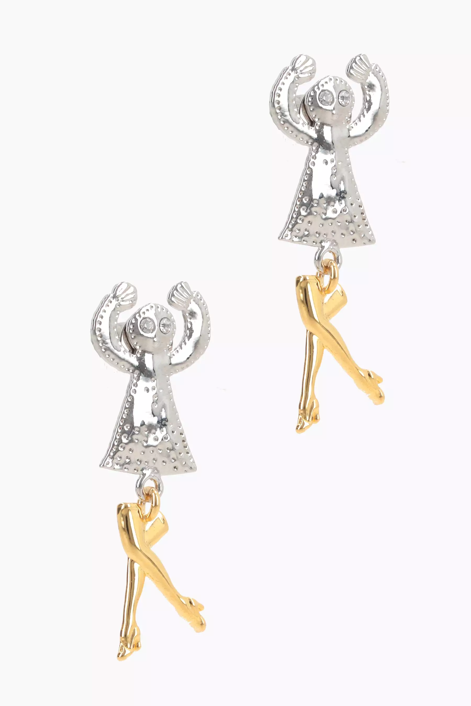 Dancing Legs brass earrings