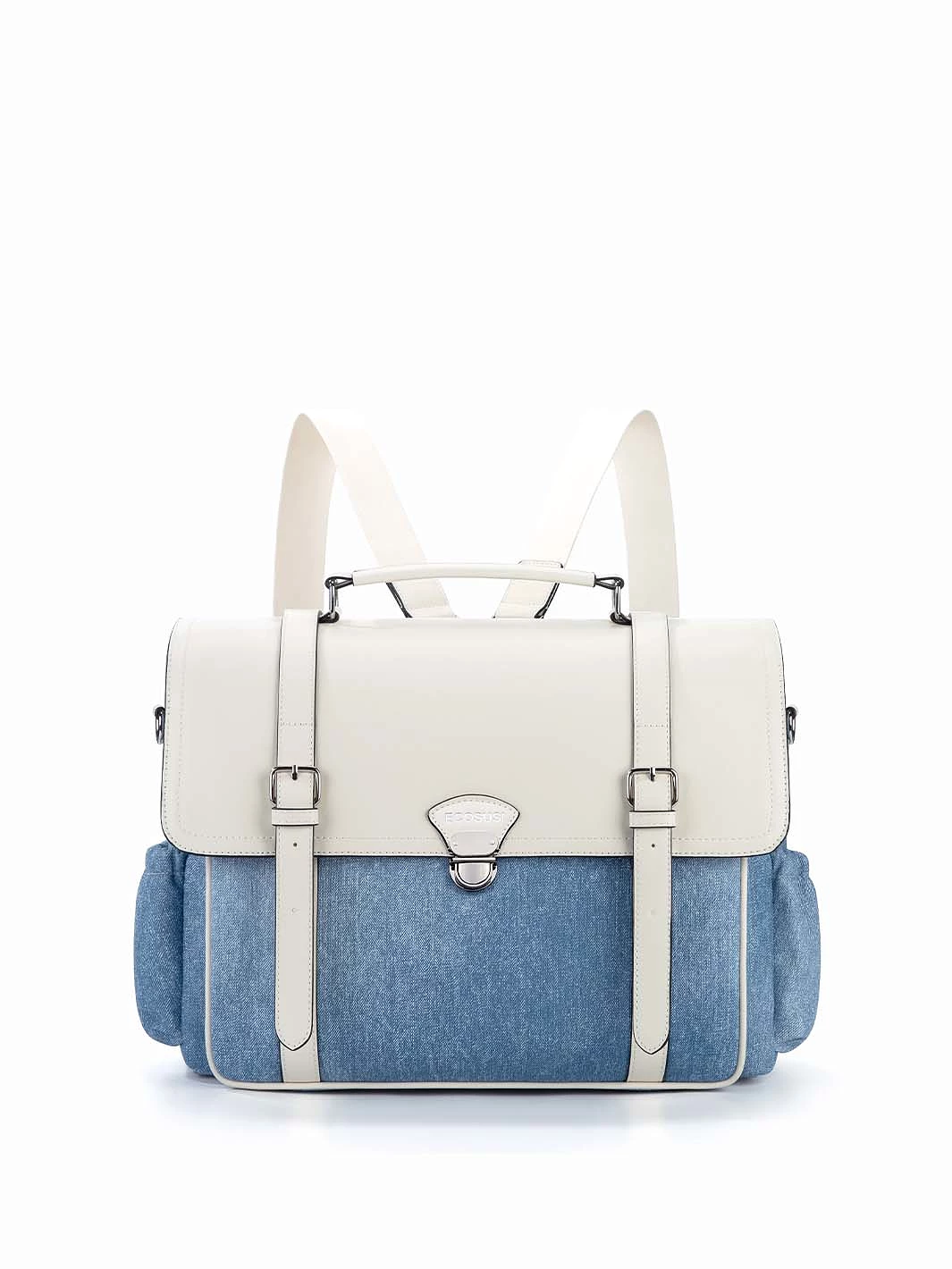 Denim-Inspired PU Fabric 15.6-Inch Briefcase