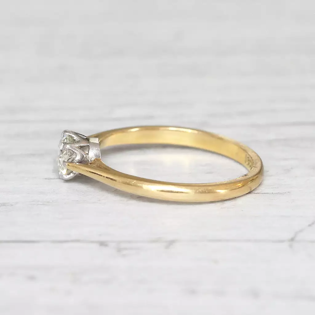 Edwardian 0.52 Carat Old European Cut Diamond Solitaire