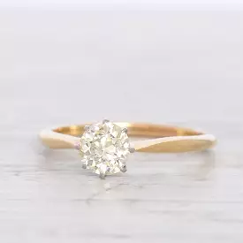 Edwardian 0.85 Carat Old European Cut Diamond Solitaire