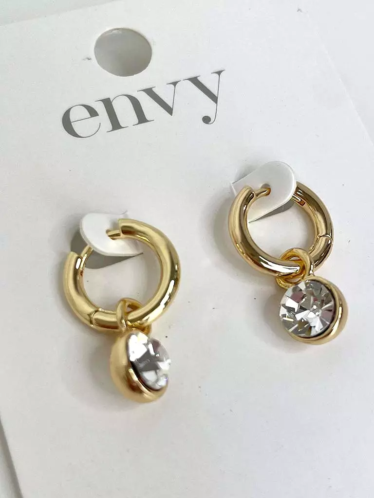 Envy Gemstone Drop Earrings - Gold