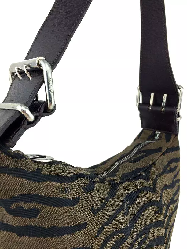 Fendi Animal Print Canvas Medium Shoulder Bag