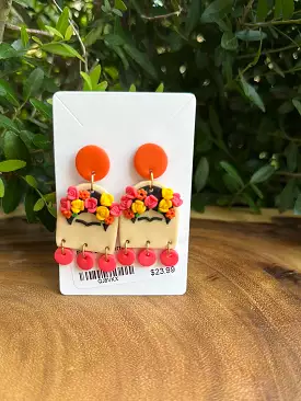 Frida clay earrings