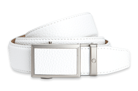 Go-In Pebble Grain Winner White, 1 3/8 Strap, Golf Belt