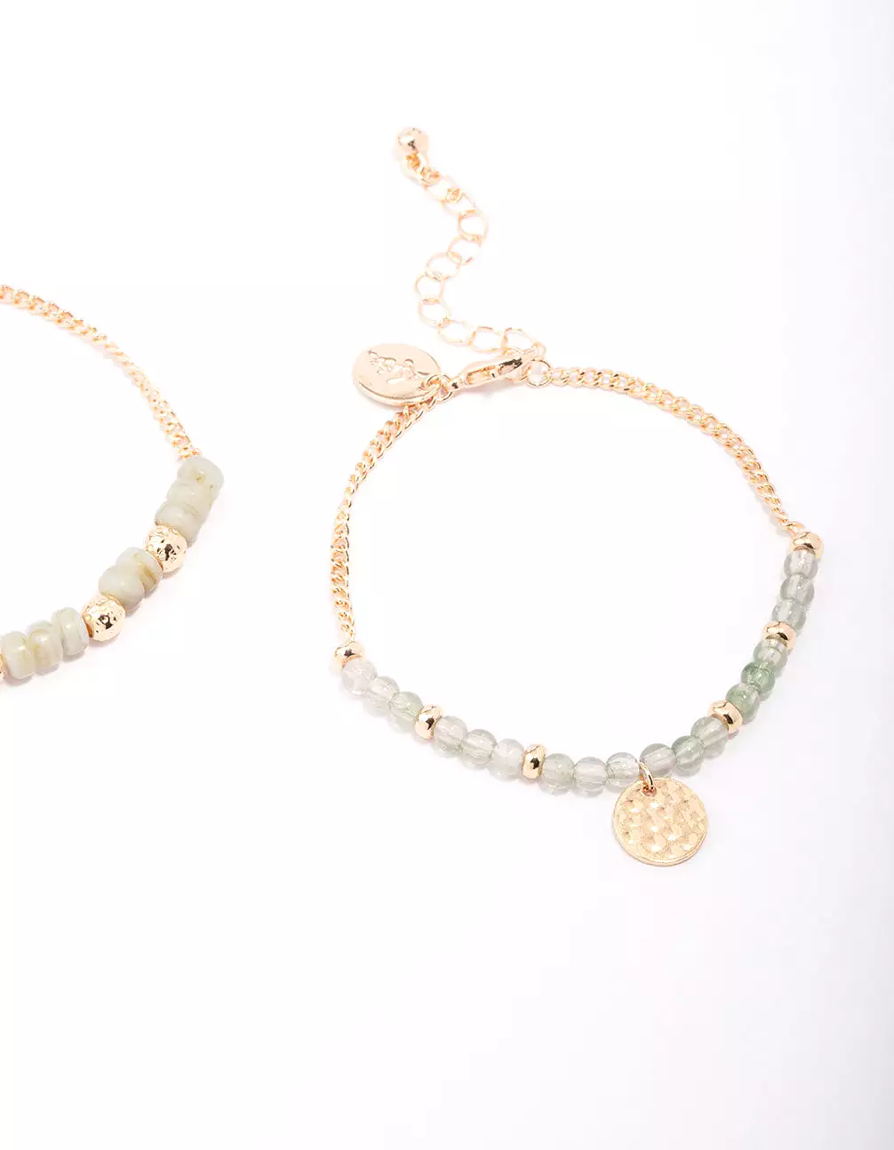 Gold Beaded Coin Bracelet Pack