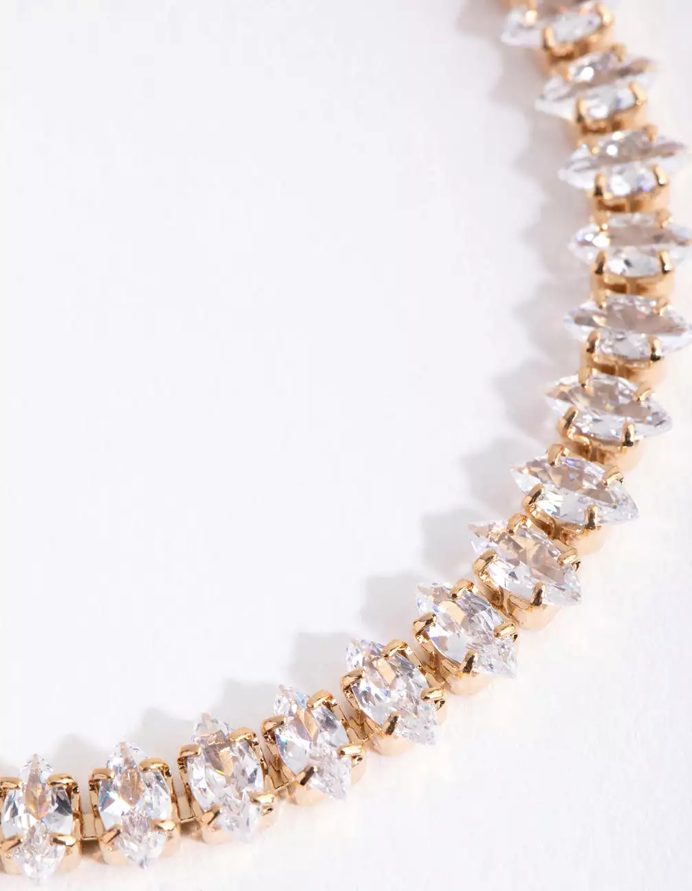 Gold Cubic Zirconia Navette Tennis Bracelet