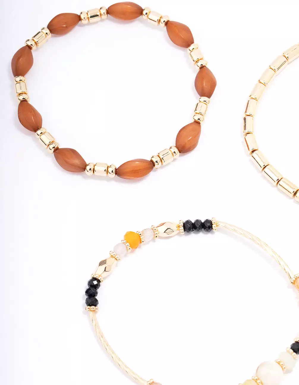 Gold Evil Eye Beaded Bracelet 6-Pack