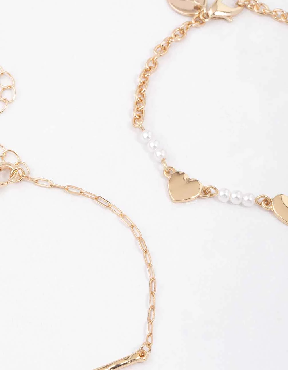 Gold Heart Cross Bracelet