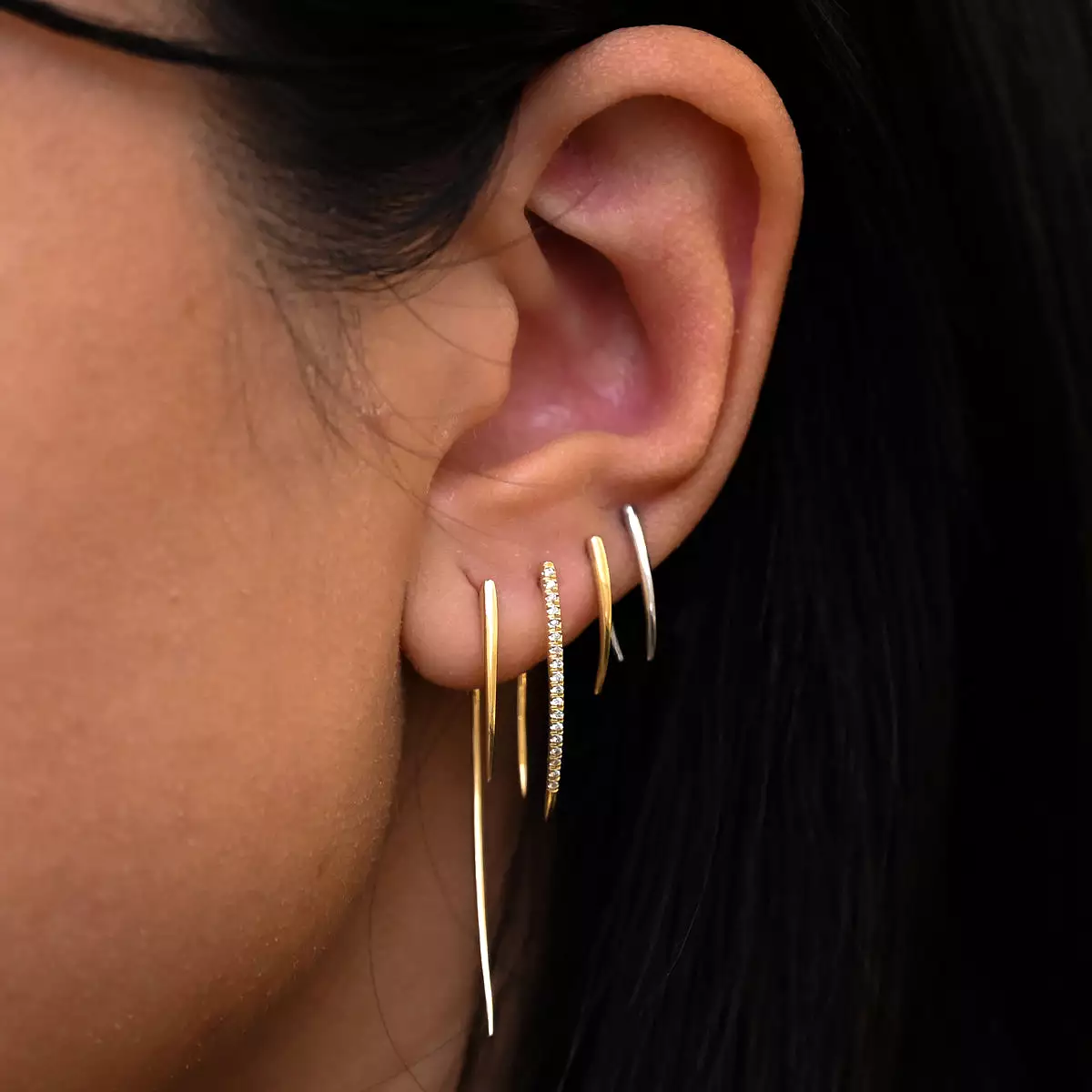 Gold Infinite Tusk Earrings