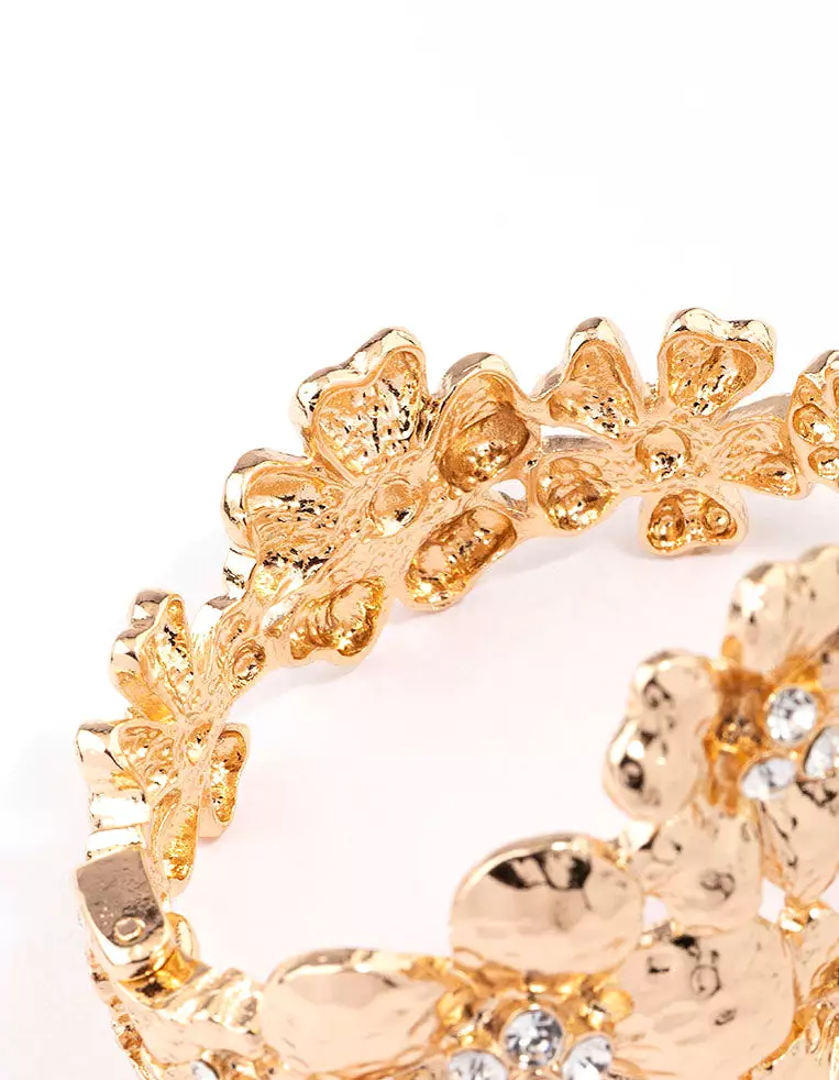 Gold Large Floral Bracelet