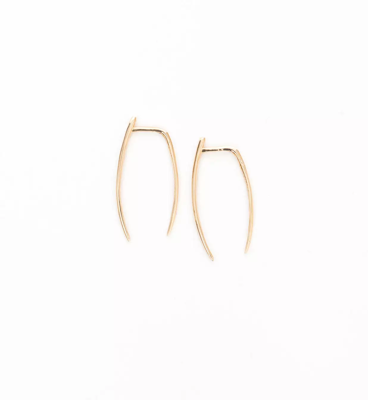 Gold Large Infinite Tusk Earrings