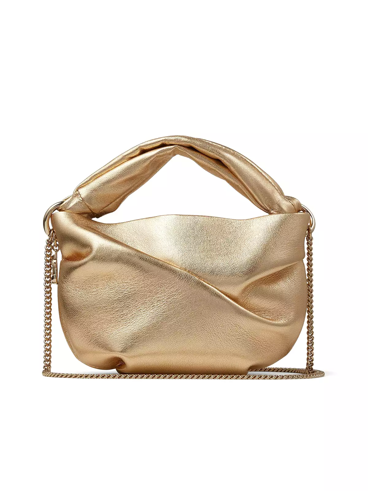 Gold Metallic Nappa Bag with Twisted Handle