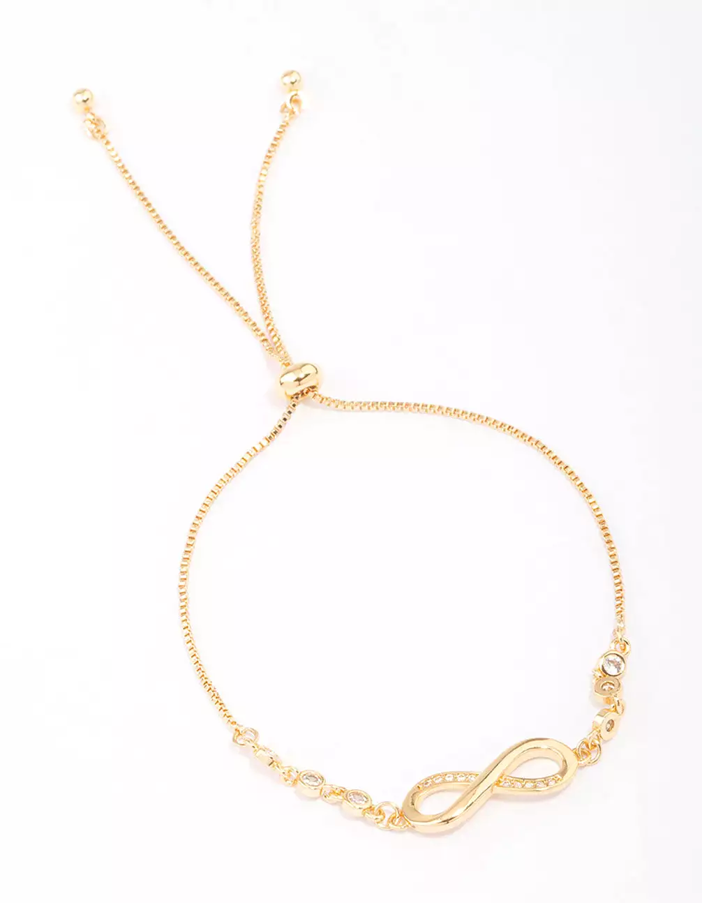 Gold Plated Bling Infinity Toggle Bracelet