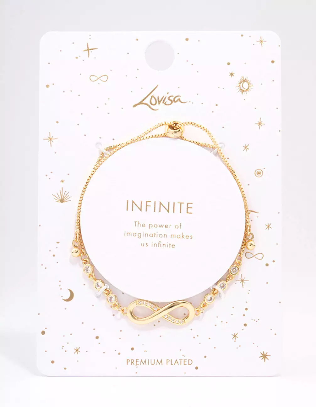 Gold Plated Bling Infinity Toggle Bracelet